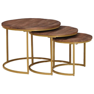 Nesting Couchtische 3er Set Mango Massivholz