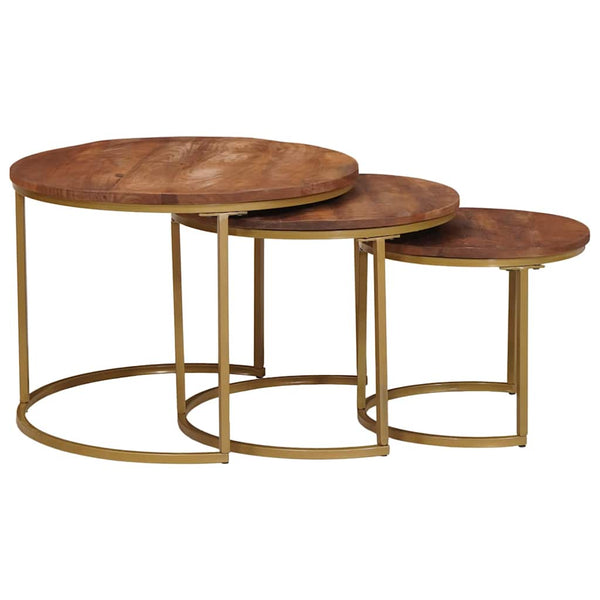 Nesting Couchtische 3er Set Mango Massivholz