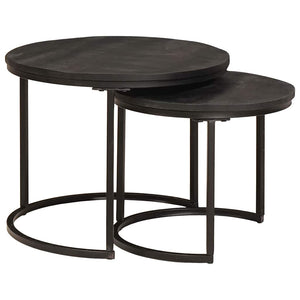 Nesting Couchtische 2er Set Mango Massivholz