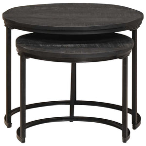 Nesting Couchtische 2er Set Mango Massivholz