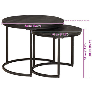 Nesting Couchtische 2er Set Mango Massivholz