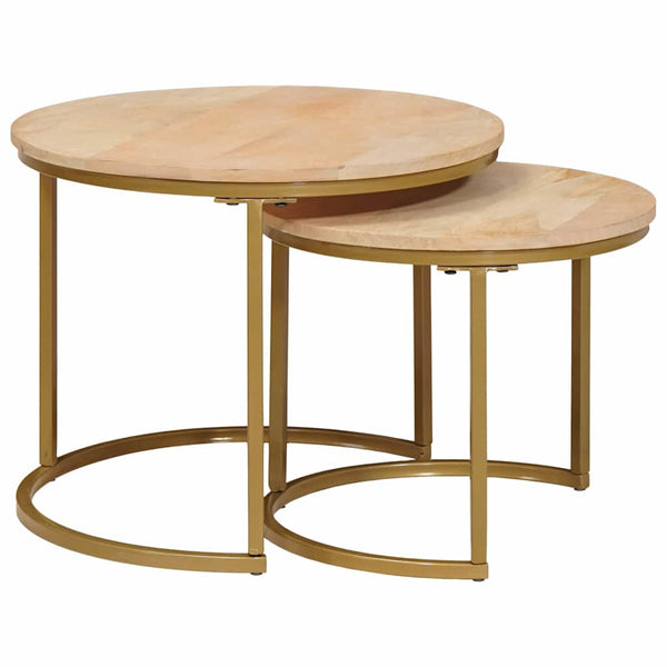 Nesting Couchtische 2er-Set Mango Massivholz