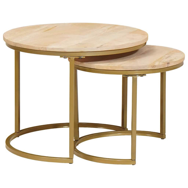 Nesting Couchtische 2er-Set Mango Massivholz