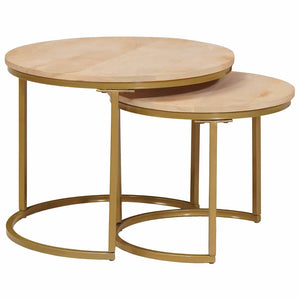 Nesting Couchtische 2er-Set Mango Massivholz