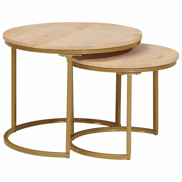 Nesting Couchtische 2er-Set Mango Massivholz