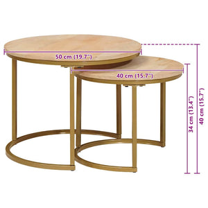 Nesting Couchtische 2er-Set Mango Massivholz