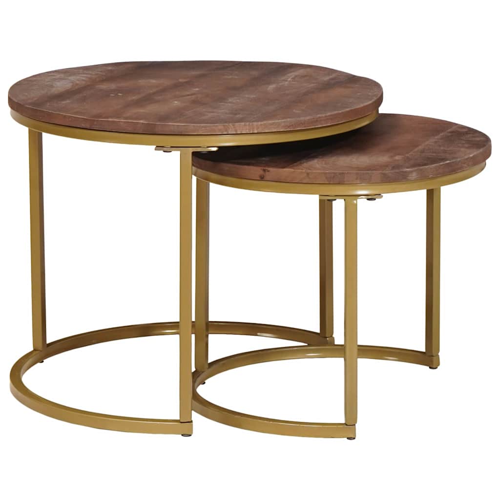 Nesting Couchtische 2er Set Mango Massivholz