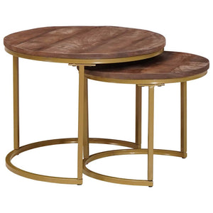 Nesting Couchtische 2er Set Mango Massivholz