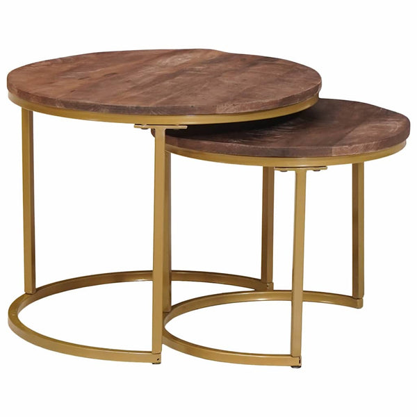 Nesting Couchtische 2er Set Mango Massivholz
