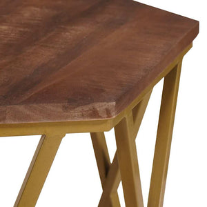 Couchtisch Braun Mango Massivholz 55x55 cm