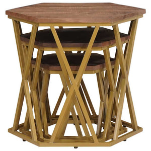Couchtisch Braun Mango Massivholz 55x55 cm