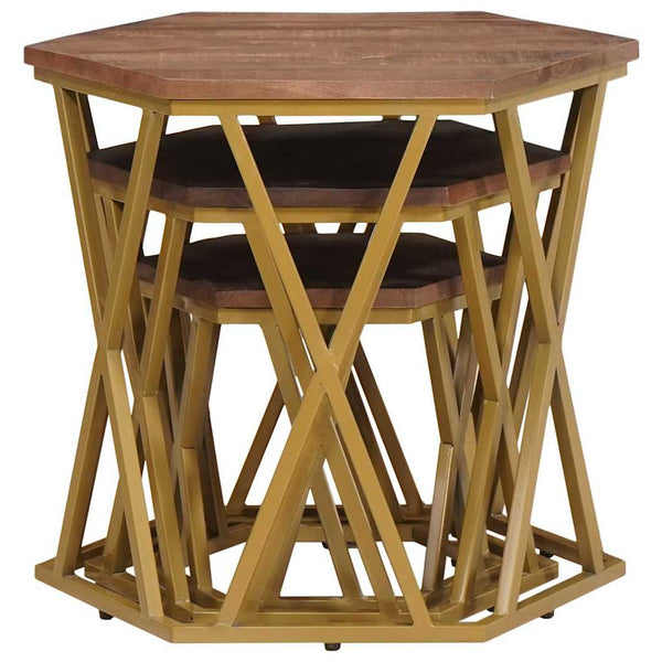 Couchtisch Braun Mango Massivholz 55x55 cm