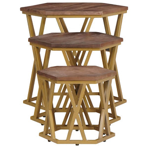 Couchtisch Braun Mango Massivholz 55x55 cm
