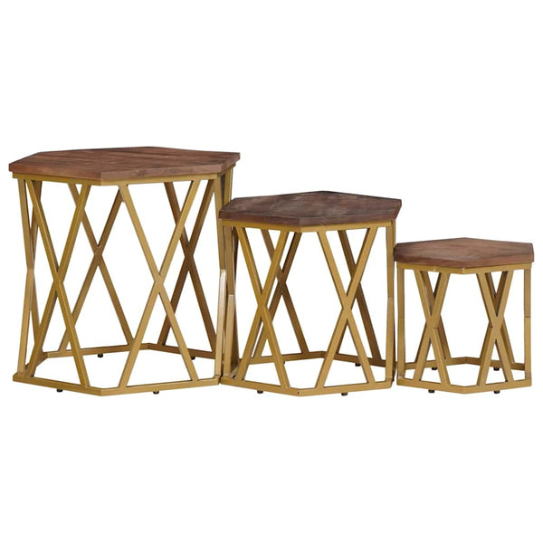Couchtisch Braun Mango Massivholz 55x55 cm