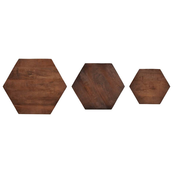 Couchtisch Braun Mango Massivholz 55x55 cm