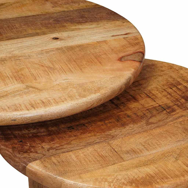 vidaXL Tables basses gigognes 2 pcs Bois de manguier massif Marron