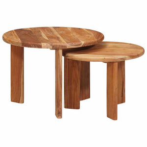 Nesting Couchtische 2er Set Akazie Braun