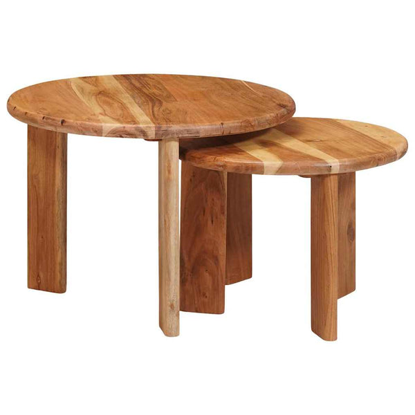 Nesting Couchtische 2er Set Akazie Braun