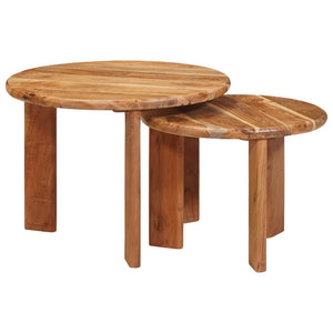 Nesting Couchtische 2er Set Akazie Braun