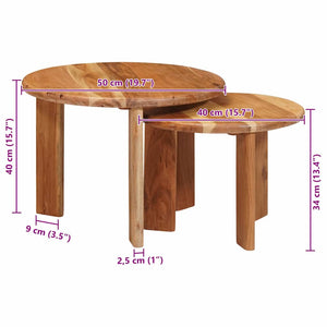 Nesting Couchtische 2er Set Akazie Braun