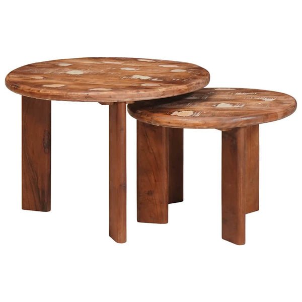 Nesting Couchtische 2er Set Altholz