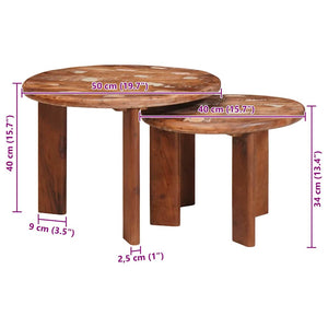 Nesting Couchtische 2er Set Altholz