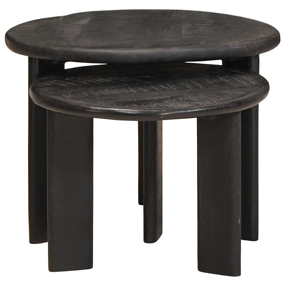 vidaXL Nesting Coffee Tables 2 pcs White Solid Mango Wood
