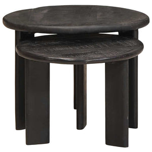 vidaXL Nesting Coffee Tables 2 pcs White Solid Mango Wood