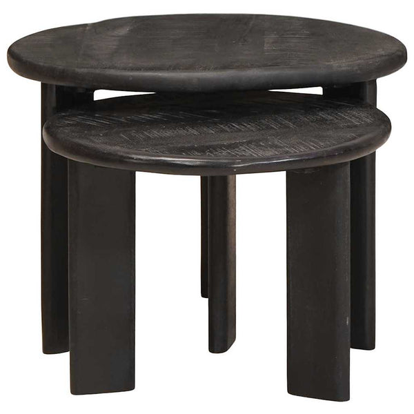 vidaXL Nesting Coffee Tables 2 pcs White Solid Mango Wood