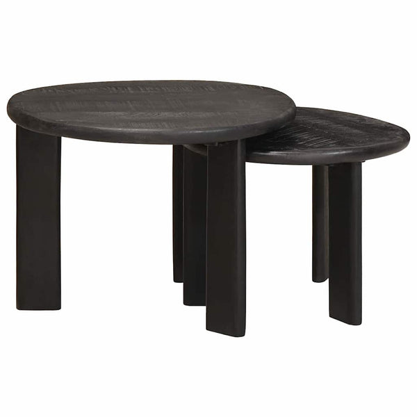 vidaXL Nesting Coffee Tables 2 pcs White Solid Mango Wood