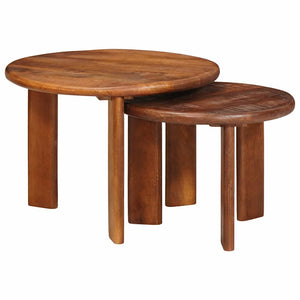 vidaXL Tables basses gigognes 2 pcs Marron miel Bois de manguier massif