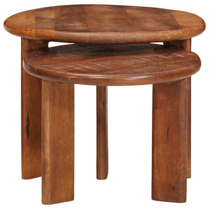 vidaXL Tables basses gigognes 2 pcs Marron miel Bois de manguier massif