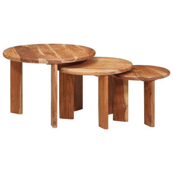 Nesting Couchtische 3er Set Akazie Braun