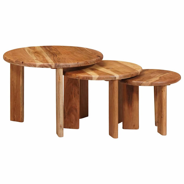 Nesting Couchtische 3er Set Akazie Braun