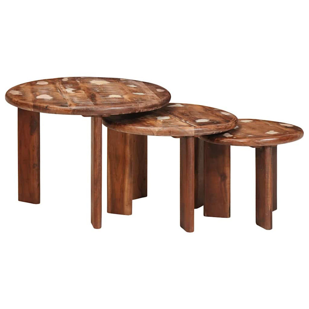 Nesting Couchtische 3er Set Altholz