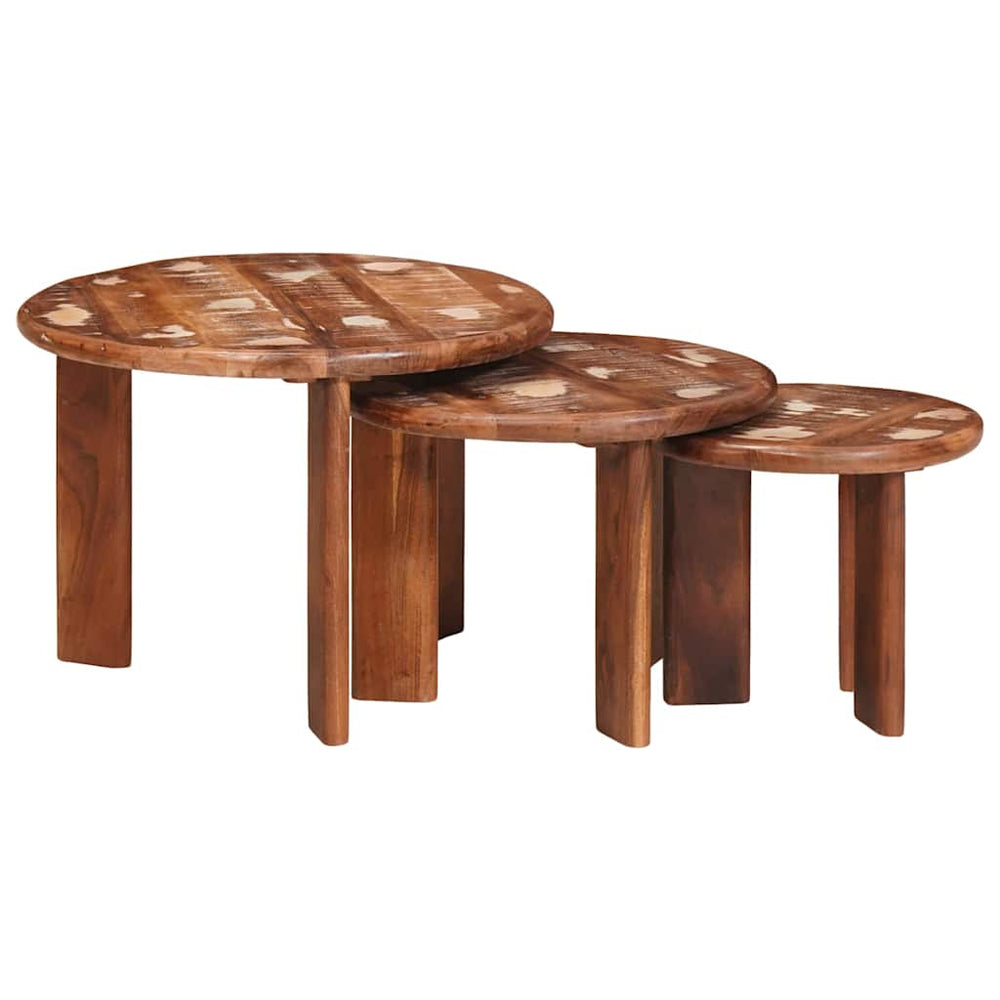 Nesting Couchtische 3er Set Altholz