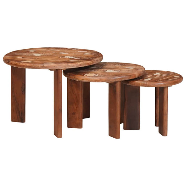 Nesting Couchtische 3er Set Altholz