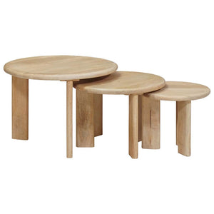 Tables basses gigognes vidaXL 3 pcs Noir Bois de manguier massif