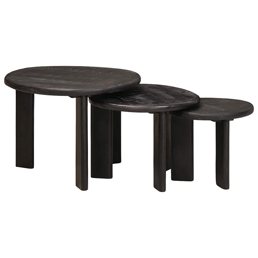 Nesting Couchtische 3er Set Weiß Mango Holz