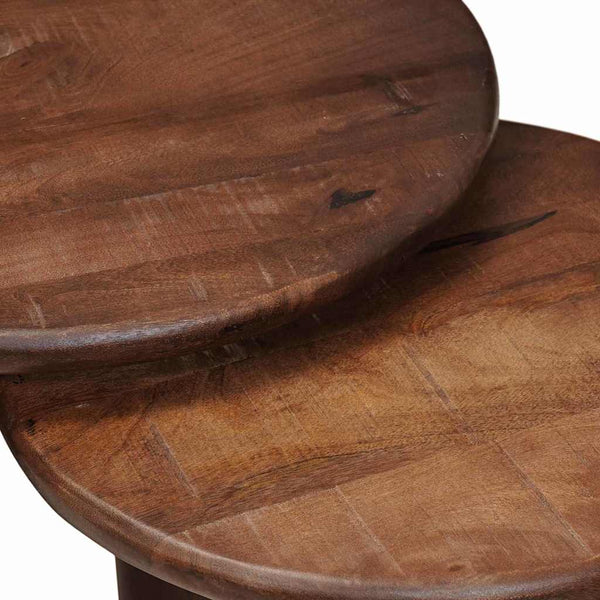 vidaXL Tables gigognes 3 pcs Marron foncé Bois de manguier massif