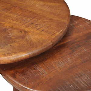 Tables basses gigognes vidaXL 3 pcs marron miel, bois de manguier massif