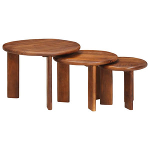 Tables basses gigognes vidaXL 3 pcs marron miel, bois de manguier massif