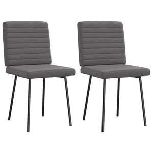 vidaXL Dining Chairs 2 pcs Grey Artificial Leather