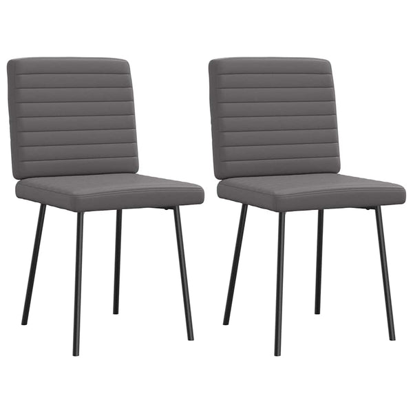vidaXL Dining Chairs 2 pcs Grey Artificial Leather