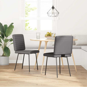 vidaXL Dining Chairs 2 pcs Grey Artificial Leather