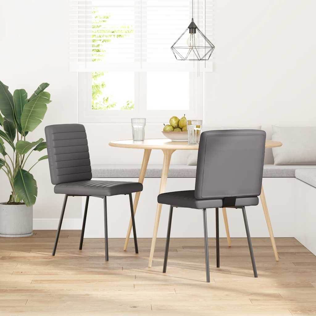 vidaXL Dining Chairs 2 pcs Grey Artificial Leather