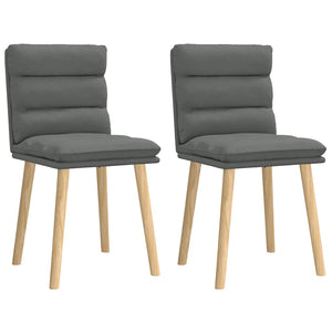 vidaXL Dining Chairs 2 pcs Dark Grey Fabric