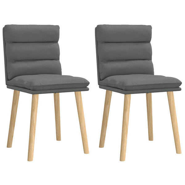 vidaXL Dining Chairs 2 pcs Dark Grey Fabric