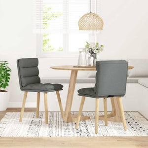 vidaXL Dining Chairs 2 pcs Dark Grey Fabric