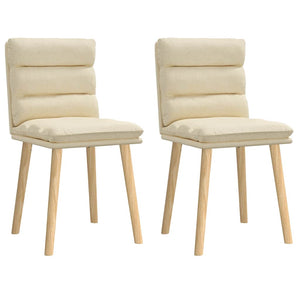 Esszimmerstühle 2 Stk. Creme Stoff